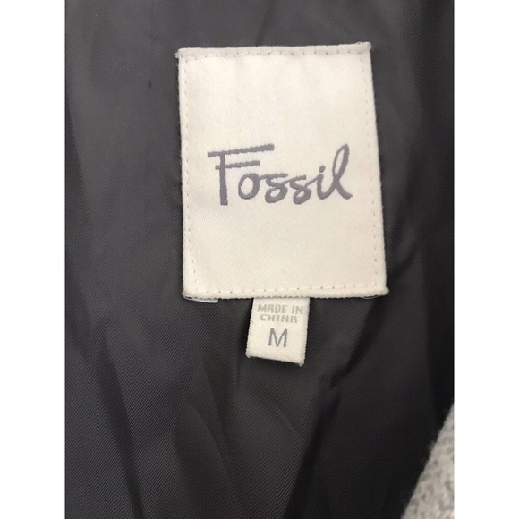 Fossil | Women's Size M Medium Gray Wool Long Sleeve Front Button Blazer - Picture 12 of 12